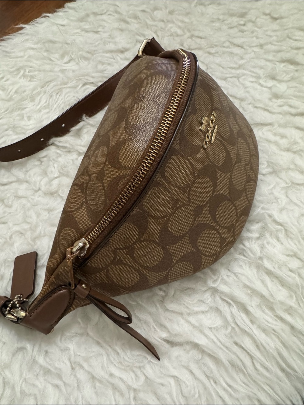 Coach Brown Signature Canvas Crossbody Belt Bag - Picture 4 of 5